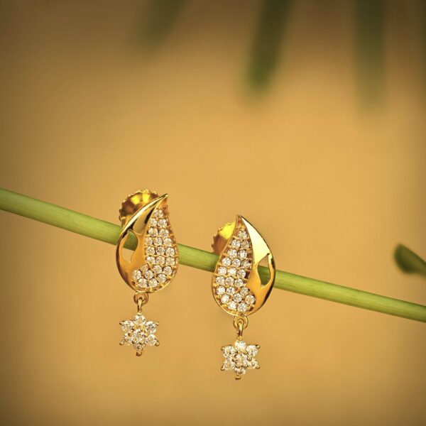 Alluring Bloom Drop Gold Earrings