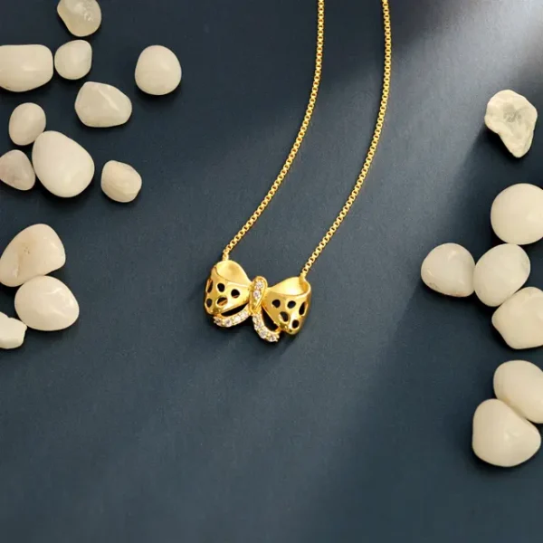 Elegant Bow Gold Necklace