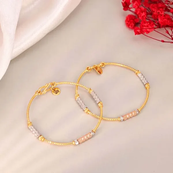 Gold Bangle with a Star Texture